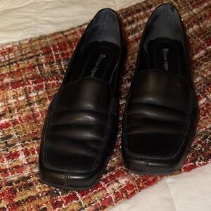 Size 9N Etienne Aigner Black Leather Slip-On Loafers